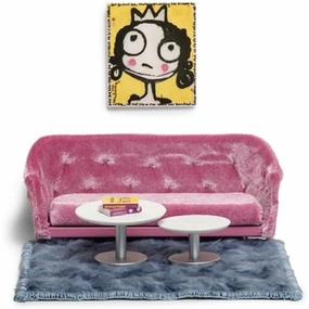 Dollhouse living room furniture set modern sofa and coffee table