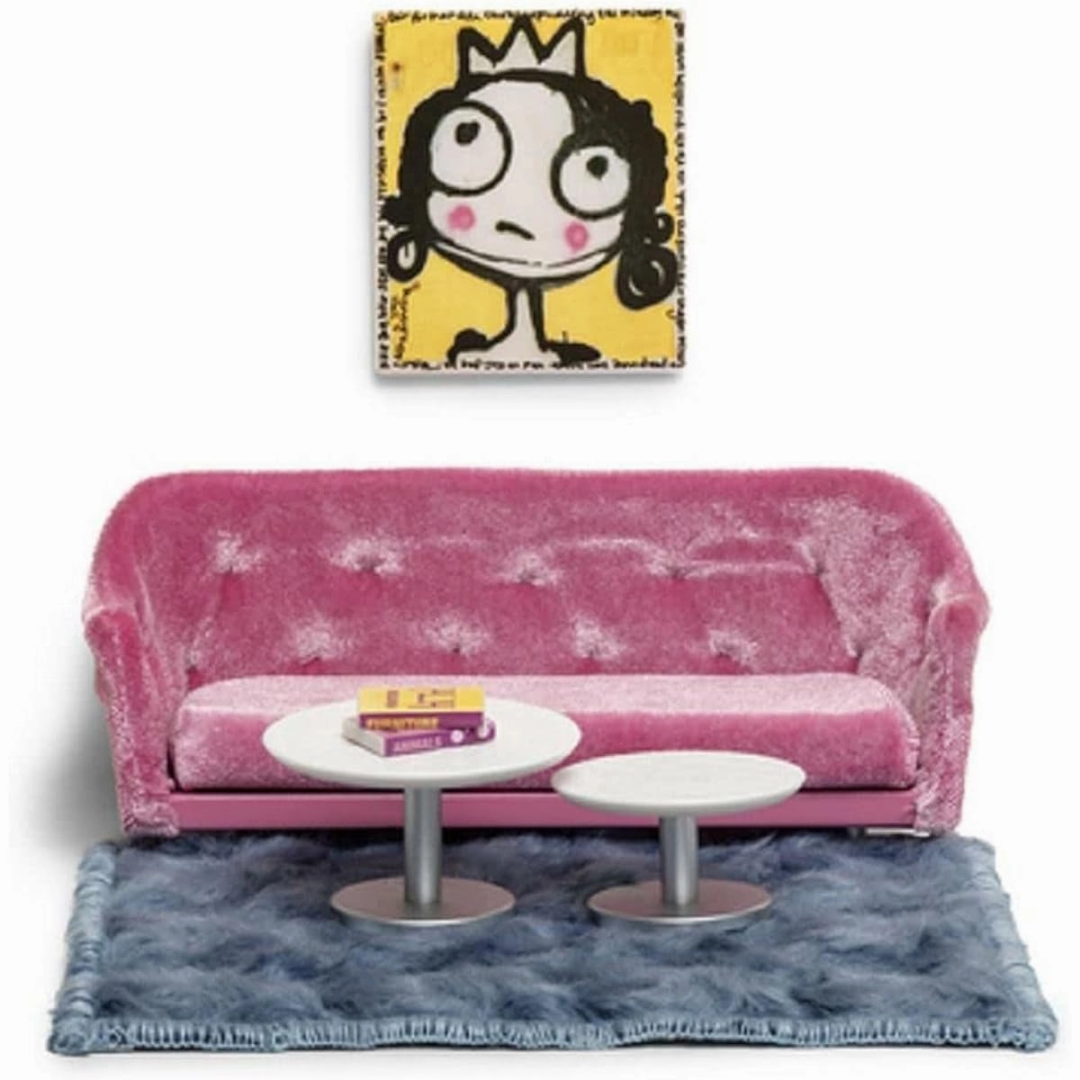 Dollhouse living room furniture set modern sofa and coffee table