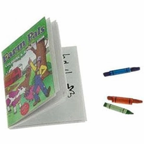Dollhouse Miniature Colouring Book with Crayons