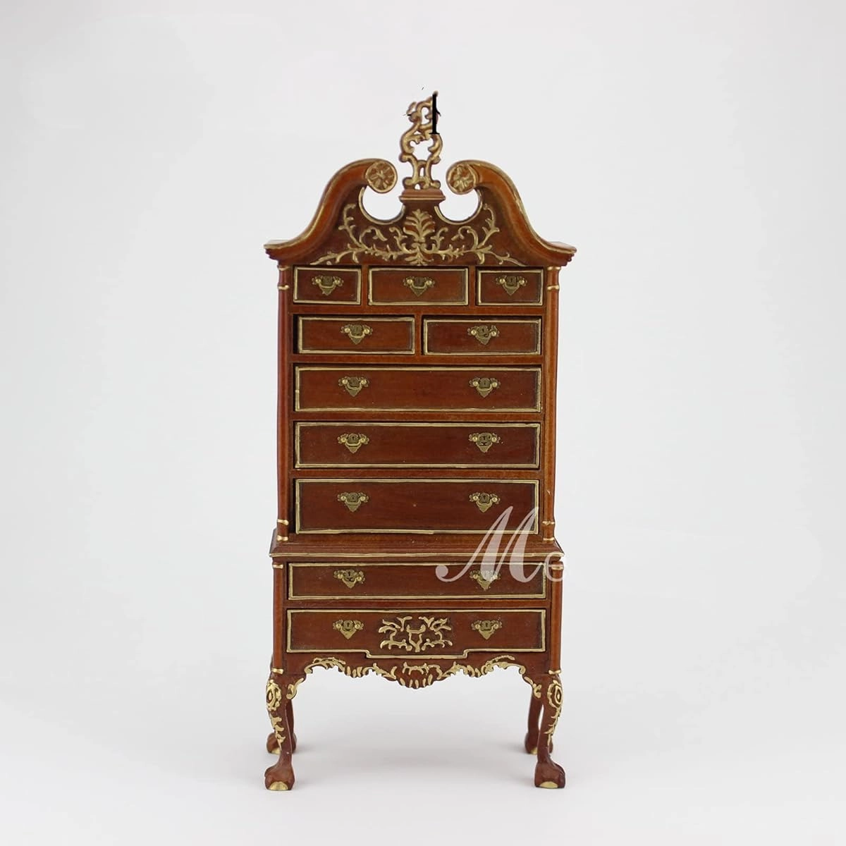 Dolls House 1/12 Scale Miniature Furniture Handmade Gold Drawer Collection Cabinet