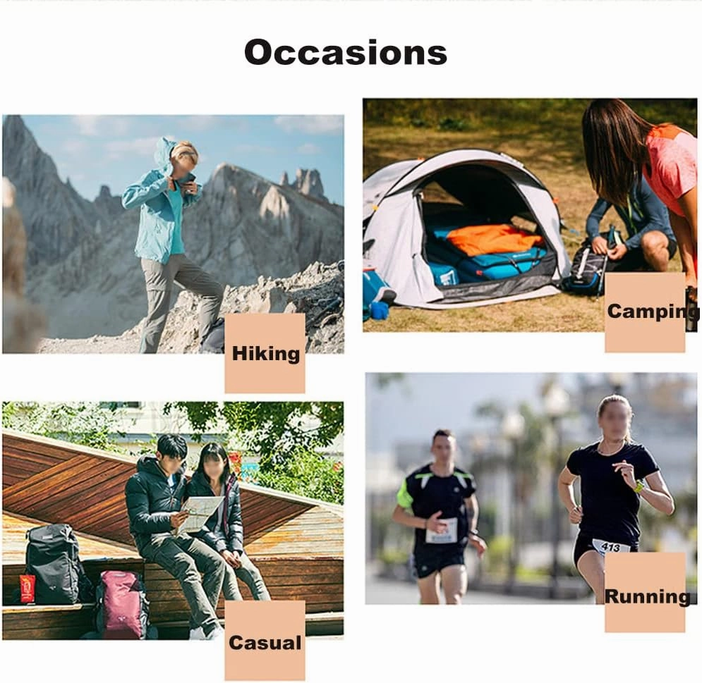 Donggu Outdoor Hiking Trousers for Men Lightweight Quick Dry Men's Fishing Pants with Zipper Pockets