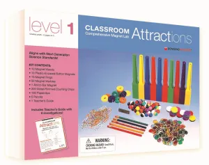 Dowling Magnets Classroom Attractions Comprehensive Magnet Lab: Level 1, Grades PreK-2 (Ages 4-7). Classroom Magnets/Science Kit/STEM Kit/Kids Magnets for Classroom/Science Experiments. Item 731301.
