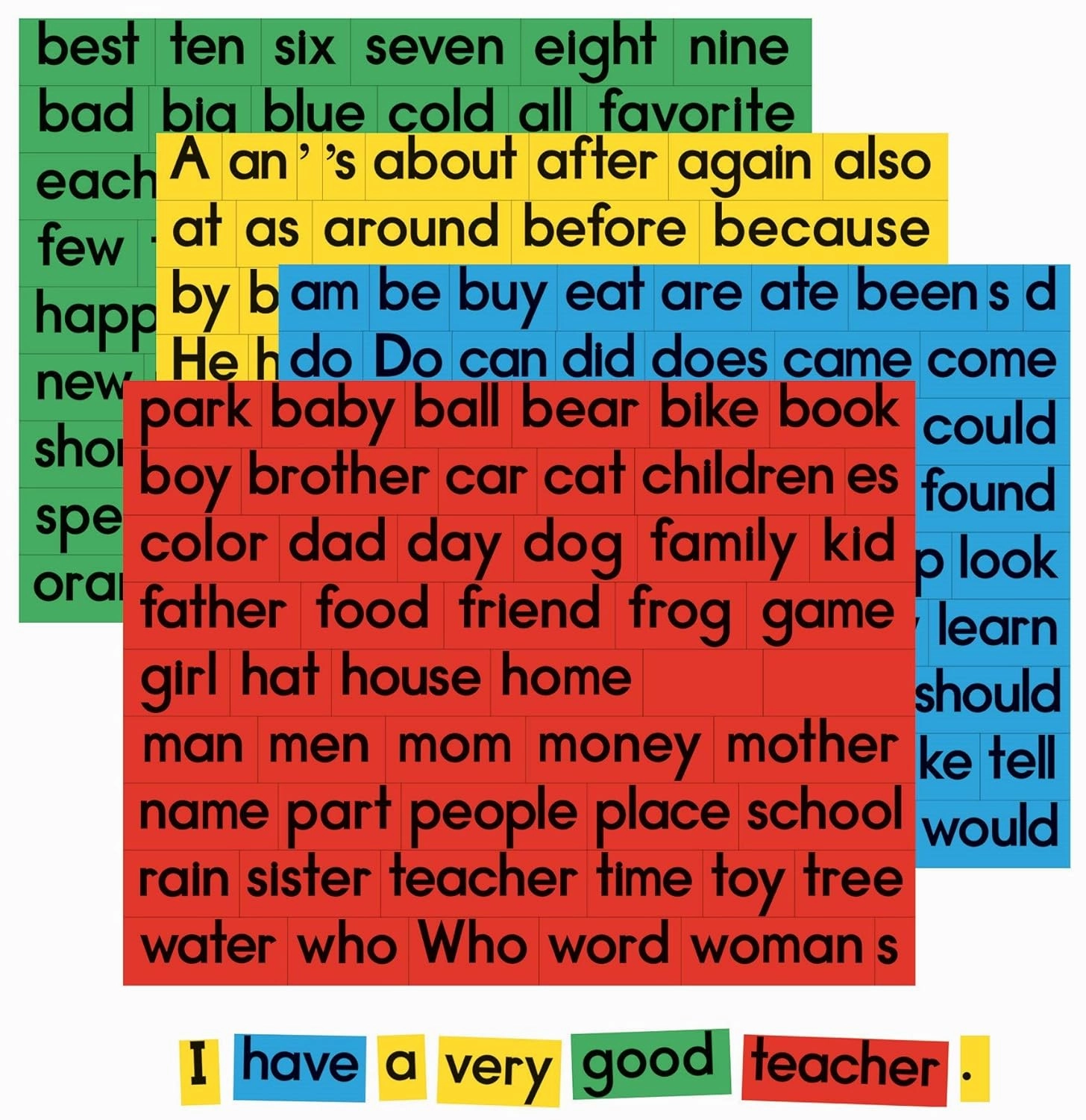 Dowling Magnets Sentence Building Magnets Set of 292 Word Magnets for Phonics Games, Vocabulary, Sight Words Practice - First Grade Classroom Must Haves! Item 733018