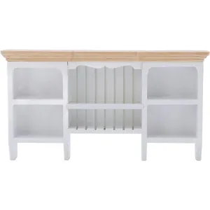Drfeify 1/12 Miniatura Storage Cabinet Wall 2 Colors Hand Painted Dollhouse Cupboard Handmade Mini Shelf (White)