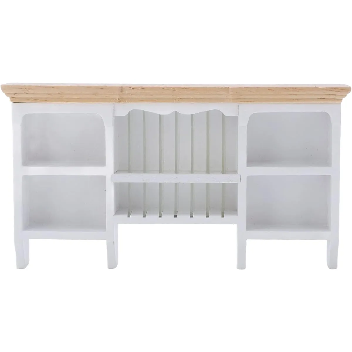Drfeify 1/12 Miniatura Storage Cabinet Wall 2 Colors Hand Painted Dollhouse Cupboard Handmade Mini Shelf (White)