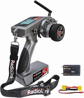 DTXMX RC Radio Transmitter, Radiolink RC6GS V3 7 Channels Controller and R7FG Gyro Receiver, 2.4Ghz Voltage Telemetry & Long Range Control 30 Models Storage for RC Car, Boat, Tanks, Crawler, Buggy