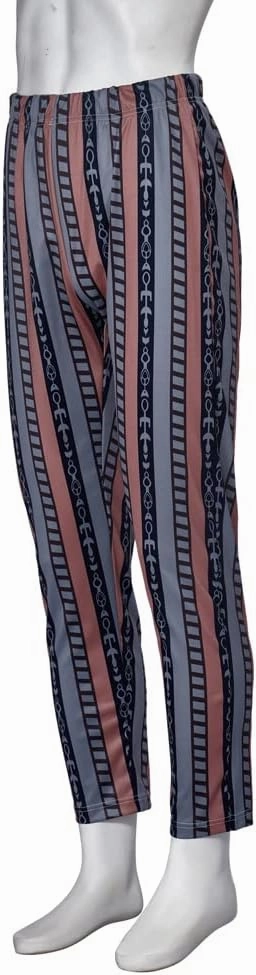 DUNHAO COS Jeffrey Lebowski Pants Men's Stripe Pants