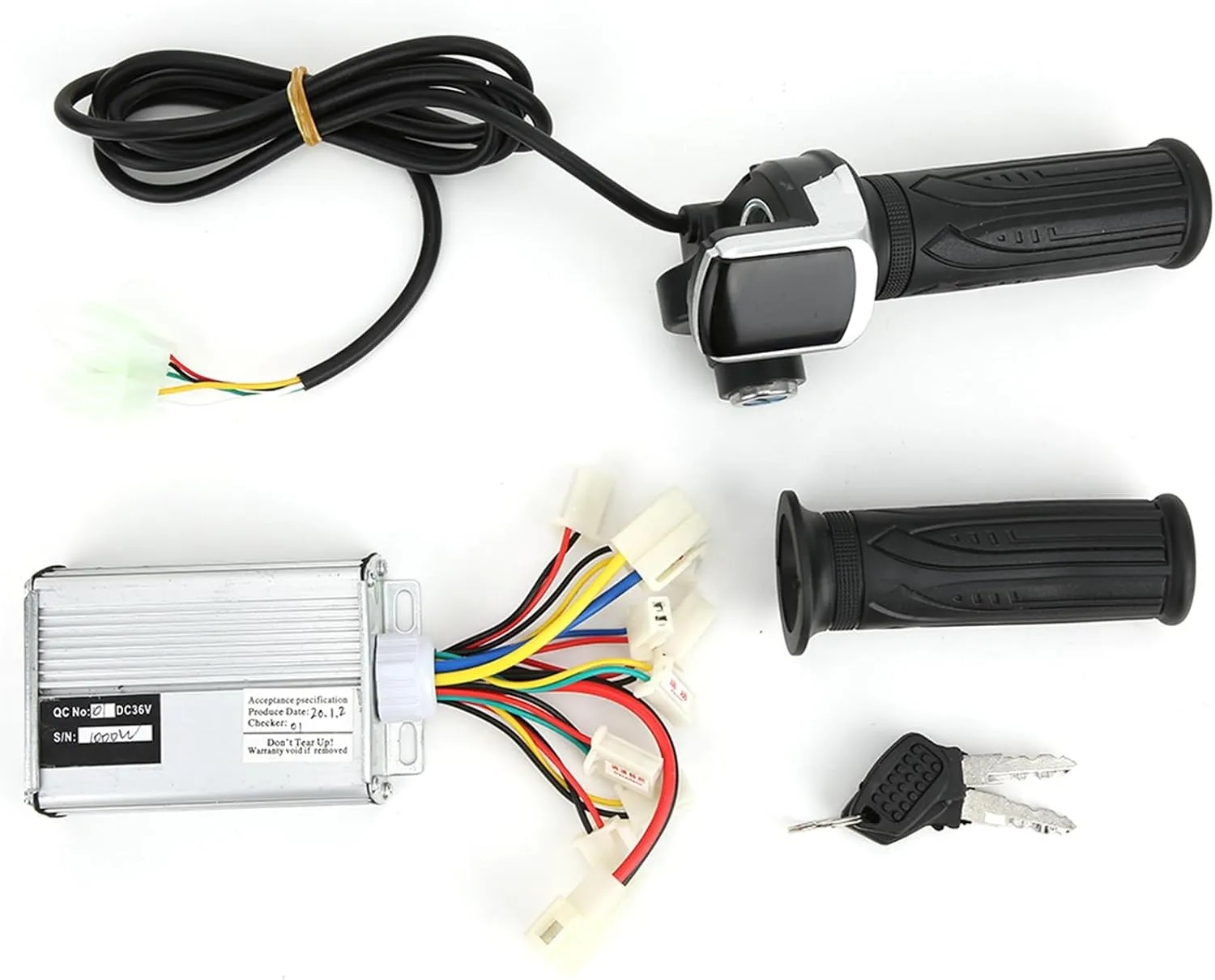 E BIK Controller Power Display Set, 36V 1000W Controller and Multifunction Handle Thumb Throttle Grip Set with Lock