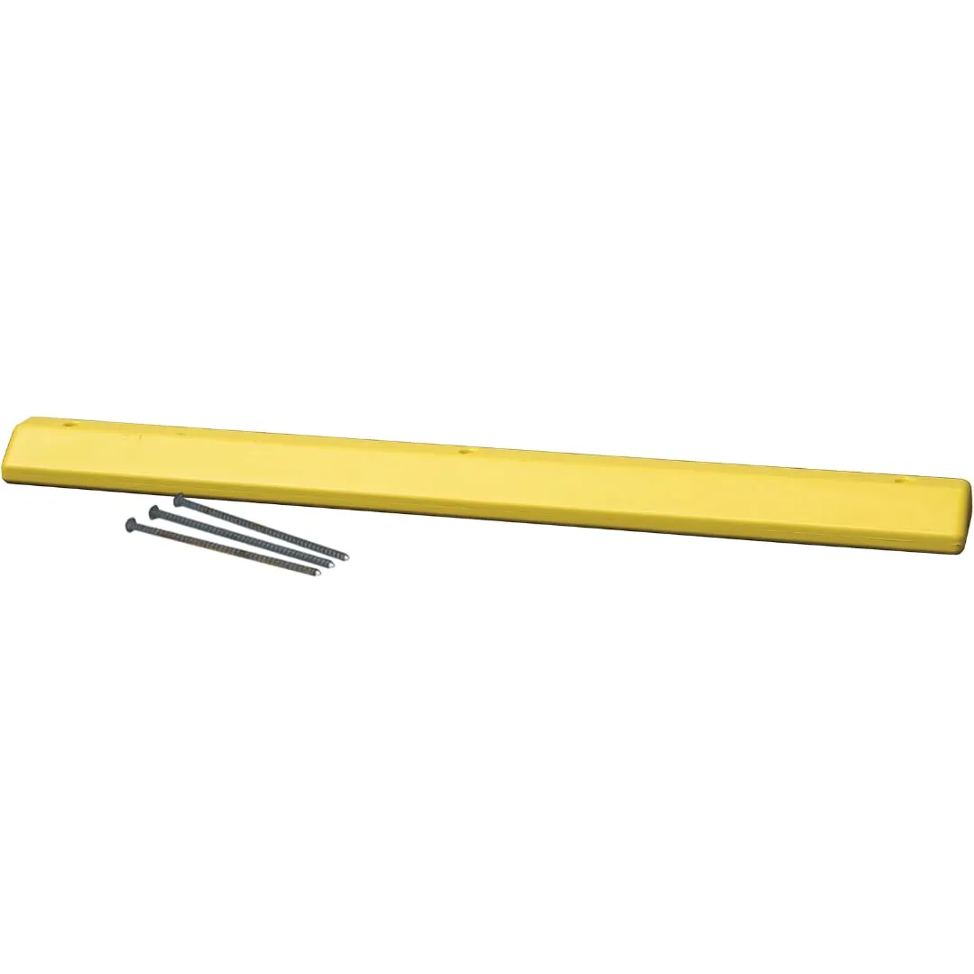 Eagle 6 Foot Long High Density Polyethylene Plastic Parking Stop with Anchor Kit, 72" x 8" x 4", Yellow, 1790Y