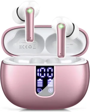 Ear Buds Wireless Earbuds - Bluetooth 5.3 Headphones (48H Playback) Built in Mic with LED Display Charging Case, IP7 Waterproof Earphone for iPhone Andriod Phones Laptop Sports Workout