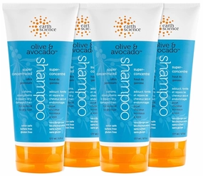 EARTH SCIENCE - Olive & Avocado Oil Shampoo: Super Concentrated for Normal to Dry Hair (4pk, 6 oz.)