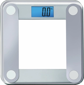 Eat Smart Products Digital Bathroom Scale with Extra Large Lighted Display, Free Body Tape Measure Included, Grey and Clear