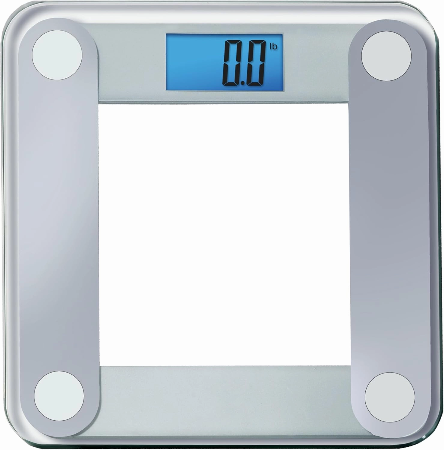 Eat Smart Products Digital Bathroom Scale with Extra Large Lighted Display, Free Body Tape Measure Included, Grey and Clear