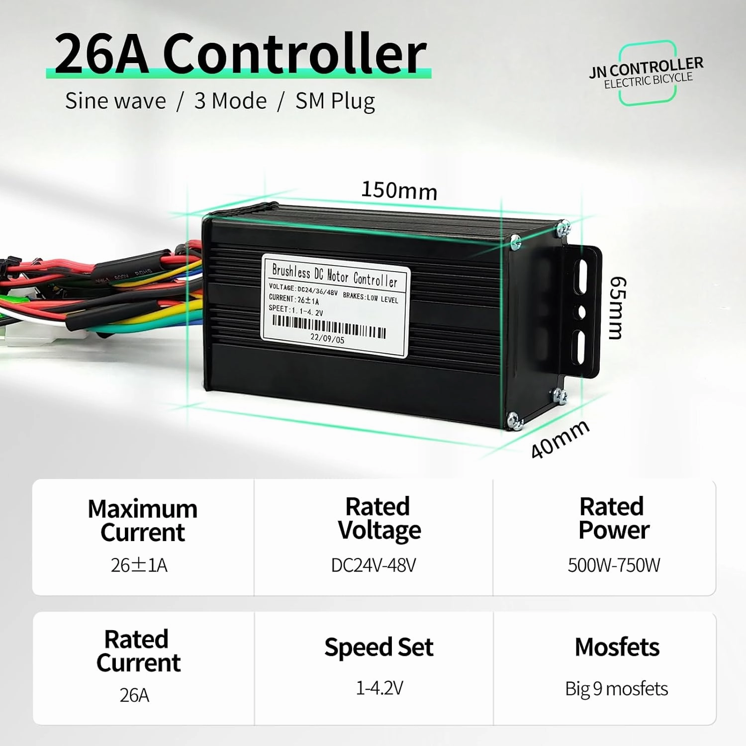 Ebike 36V/52V 30A/40A Brushless Controller Mini LCD S866 Display for Electric Bicycle Scooter Mountain Bike Parts
