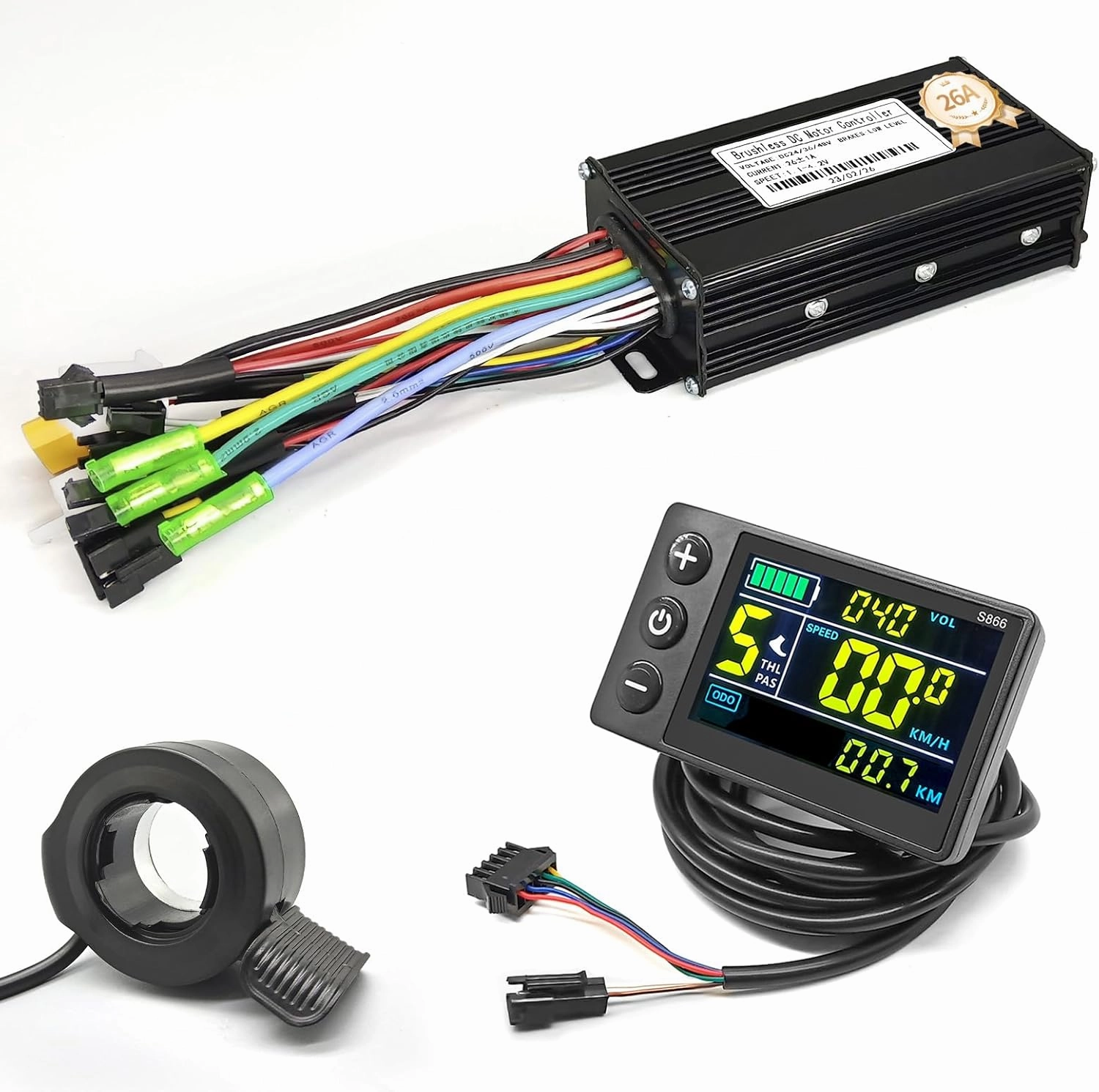 Ebike 36V/52V 30A/40A Brushless Controller Mini LCD S866 Display for Electric Bicycle Scooter Mountain Bike Parts