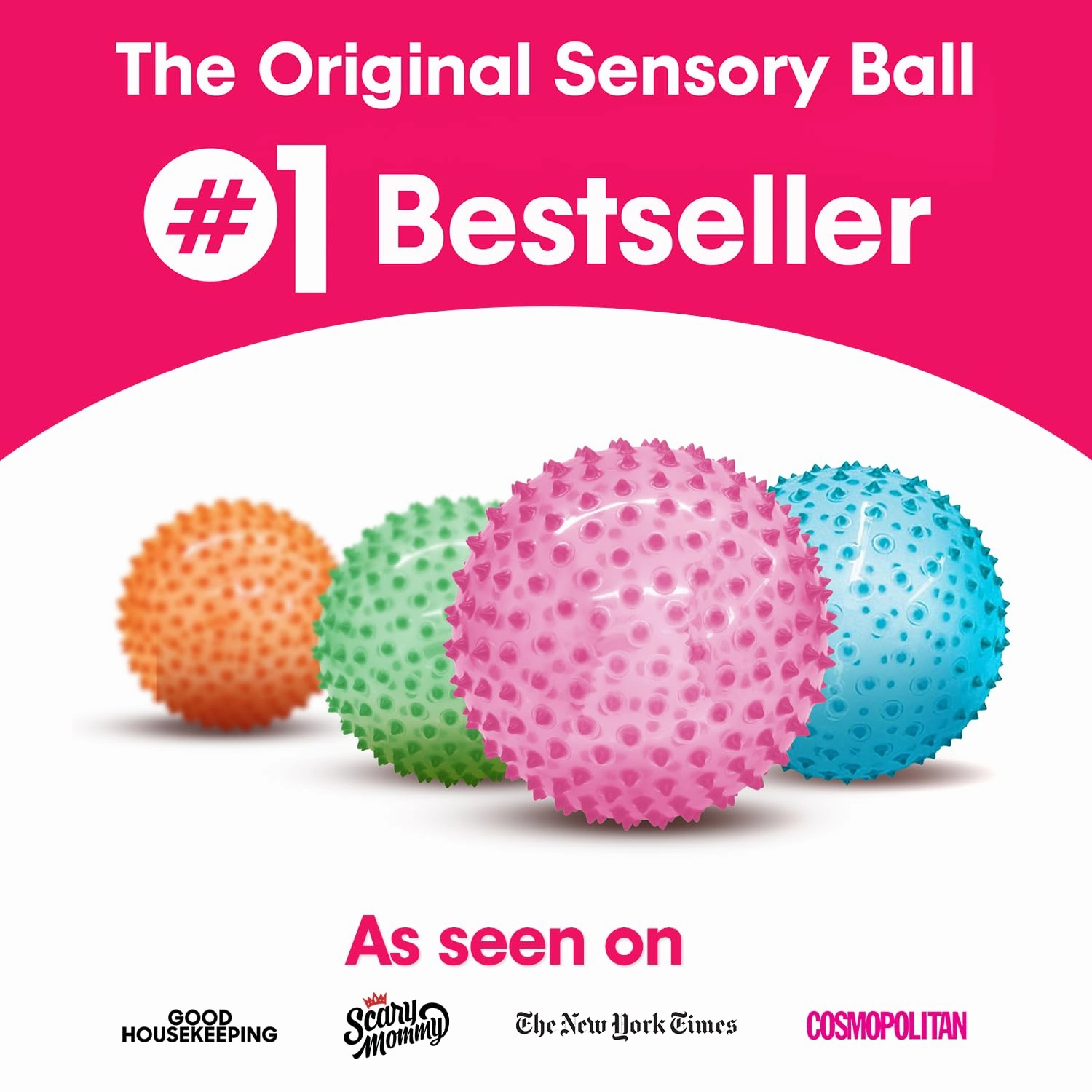 Edushape Sensory Ball for Baby - 7" Deflated with Pump, Transparent Pink, Enhances Gross Motor Skills for Kids 6 Months & Up