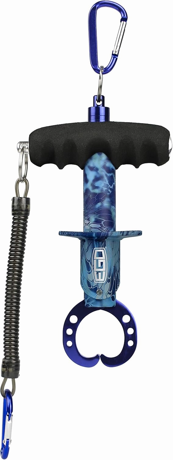 EGO Mini Fish Gripper Tool with Magnetic Release, Extra Wide Jaw, Ergonomic Foam Grip, Aluminum Body, Ideal Fish Lip Gripper for Freshwater and Saltwater, Fishing Gear Compact & Lightweight