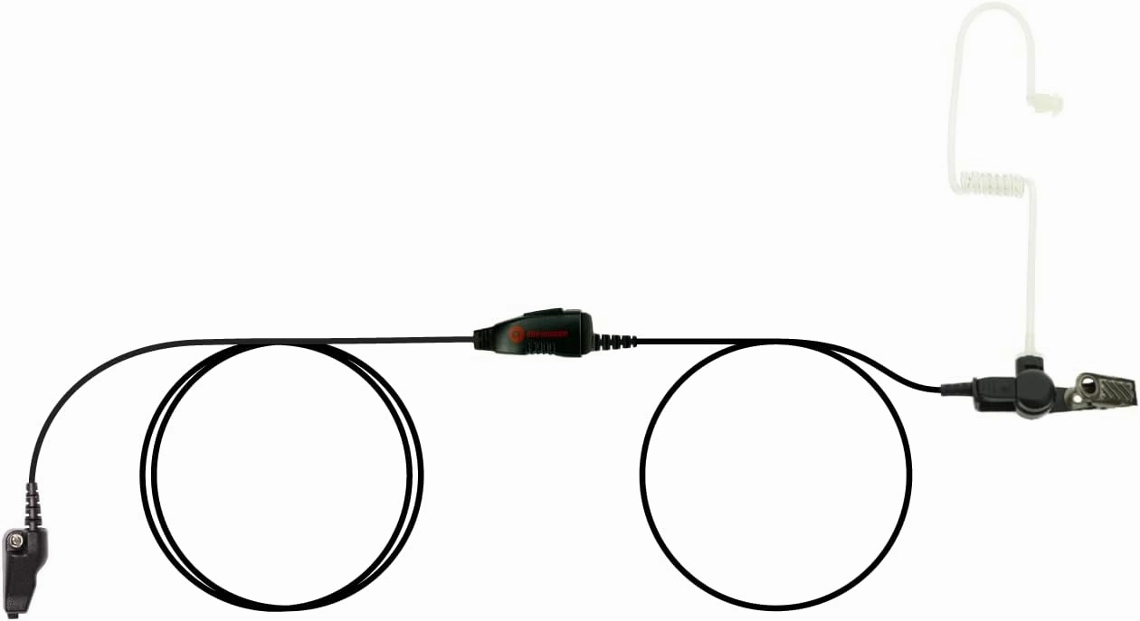 EH Acoustic Tube Earpiece/Headset with PTT and Mic Surveillance Kit for Kenwood NX-200 NX-210 NX-300 NX-3200 NX-3300 NX-3400 NX-410 NX-411 NX-5200 NX-5300 NX-5400 Radios. One-Wire eartube Headset.