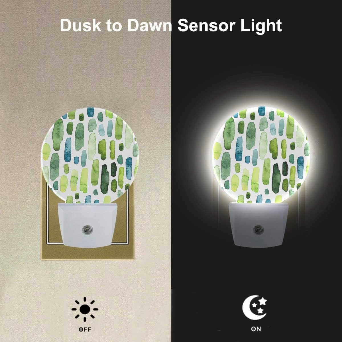 EKOBLA Cactus Tropical Night Lights Plug into Wall Cacti Green Plant LED Dusk to Dawn Night Lamp Auto Sensor for Home Indoor Bathroom Hallway Kitchen
