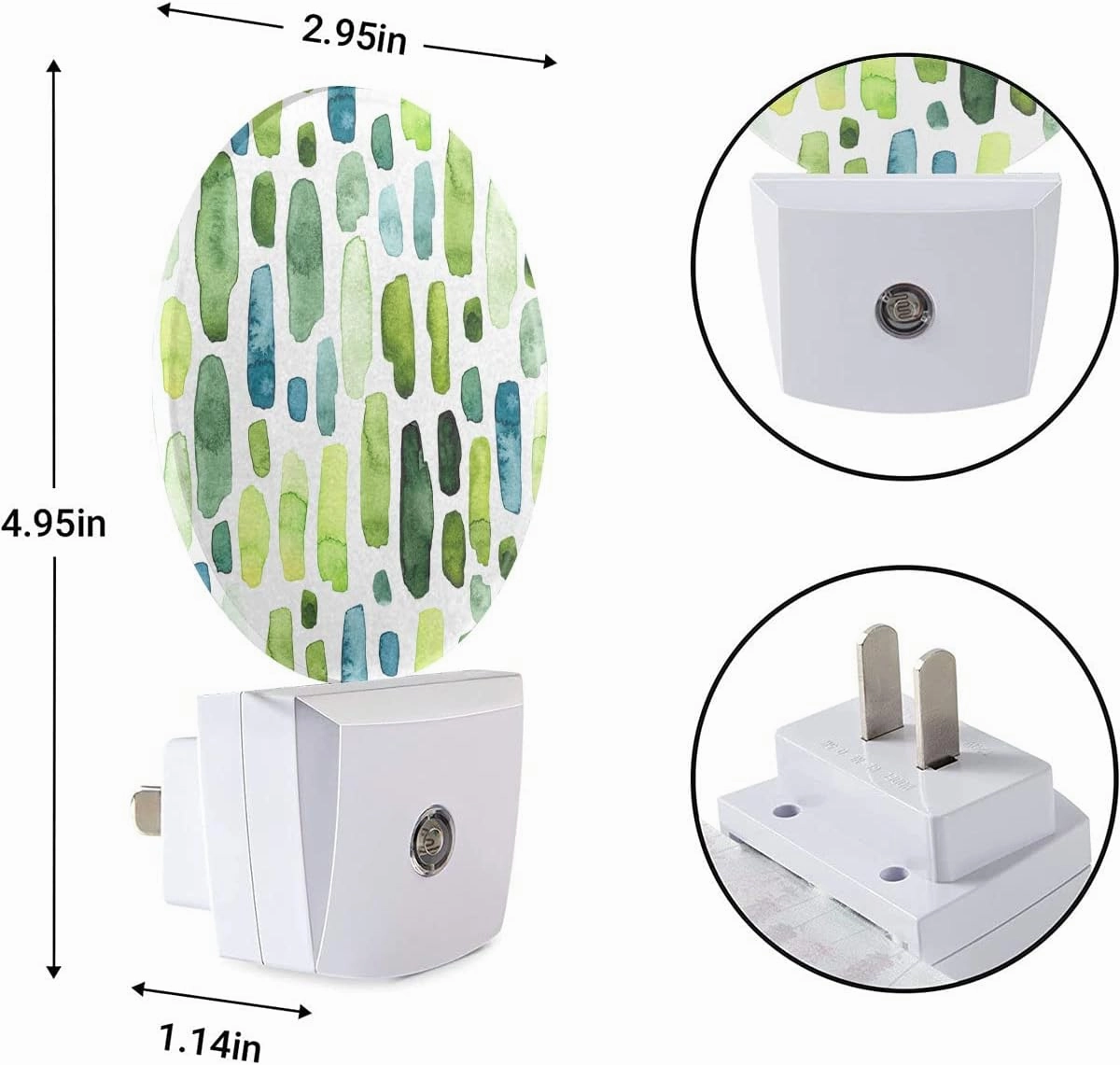 EKOBLA Cactus Tropical Night Lights Plug into Wall Cacti Green Plant LED Dusk to Dawn Night Lamp Auto Sensor for Home Indoor Bathroom Hallway Kitchen