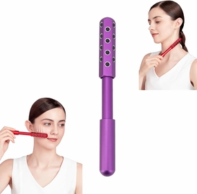 Elarique Glow Sculpting Beauty Roller – 2025 Facial Massage Tool for Lifting & Tightening, Tourmaline & Germanium Face Roller, Cooling & Sculpting, Ergonomic Handle for Skincare (Purple)
