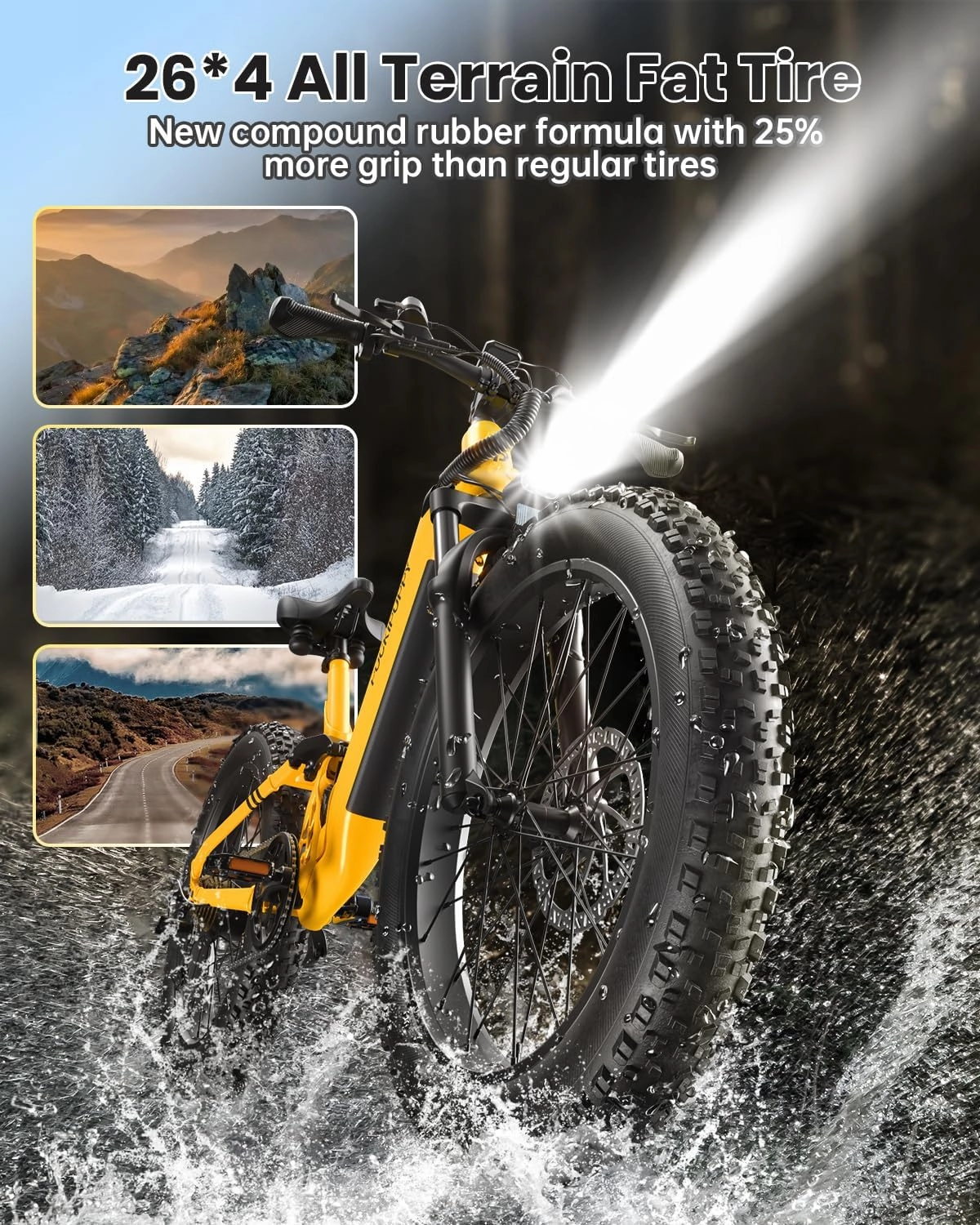 Electric Bike for Adults 960W, 48V 20AH Battery Adult Electric Bicycles, 26" Fat Tire Full Suspension Step-Thru Ebike, 28MPH Mountain Ebike, 7 Speed, 80Miles Range-Boxer ST
