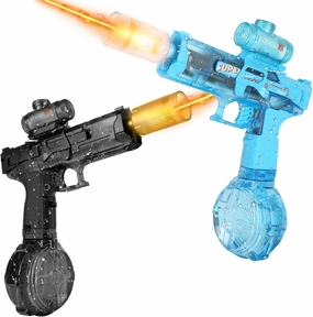 Electric Water Gun, 2PCS Light Up Automatic Water Pistol Powerful Squirt Gun Large Capacity Watergun Summer Backyard Beach Pool Party Water Toy for Adults Kids