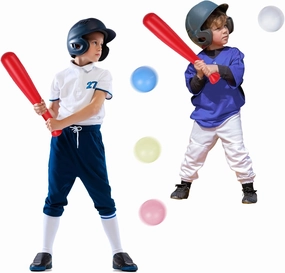 ELEMARA 2 Inflatable Baseball Bats, Kids Inflatable Toys for Inflatable Bouncer with 4 Ball Pit Balls for Kids 3-8 Years Old, 19 Inch