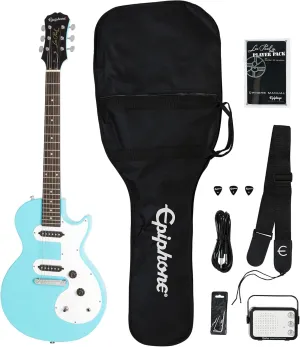 Epiphone Les Paul Melody Maker Starter Pack | Includes Mini Amp, Gigbag, Tuner, Picks, and Strap - Pacific Blue