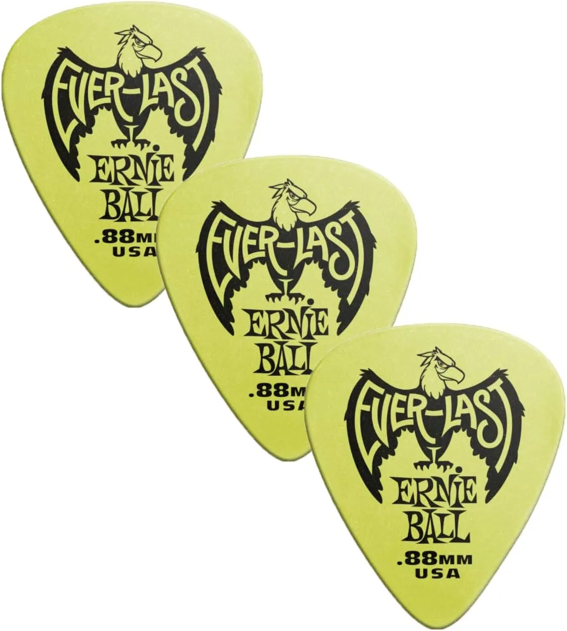 Ernie Ball Everlast Guitar Picks, Green .88mm, 36-pack (P09191)