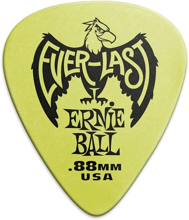 Ernie Ball Everlast Guitar Picks, Green .88mm, 36-pack (P09191)