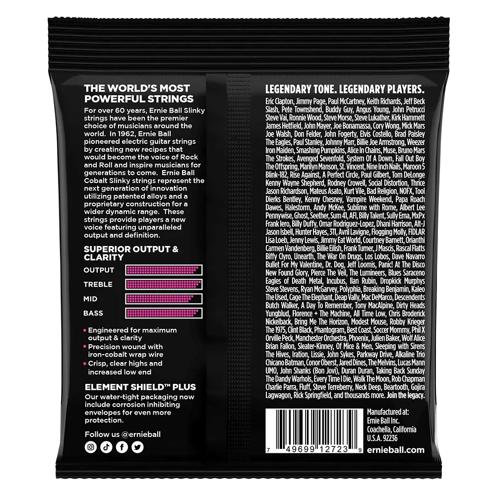 Ernie Ball Super Slinky Cobalt Electric Guitar Strings Set - 9-42