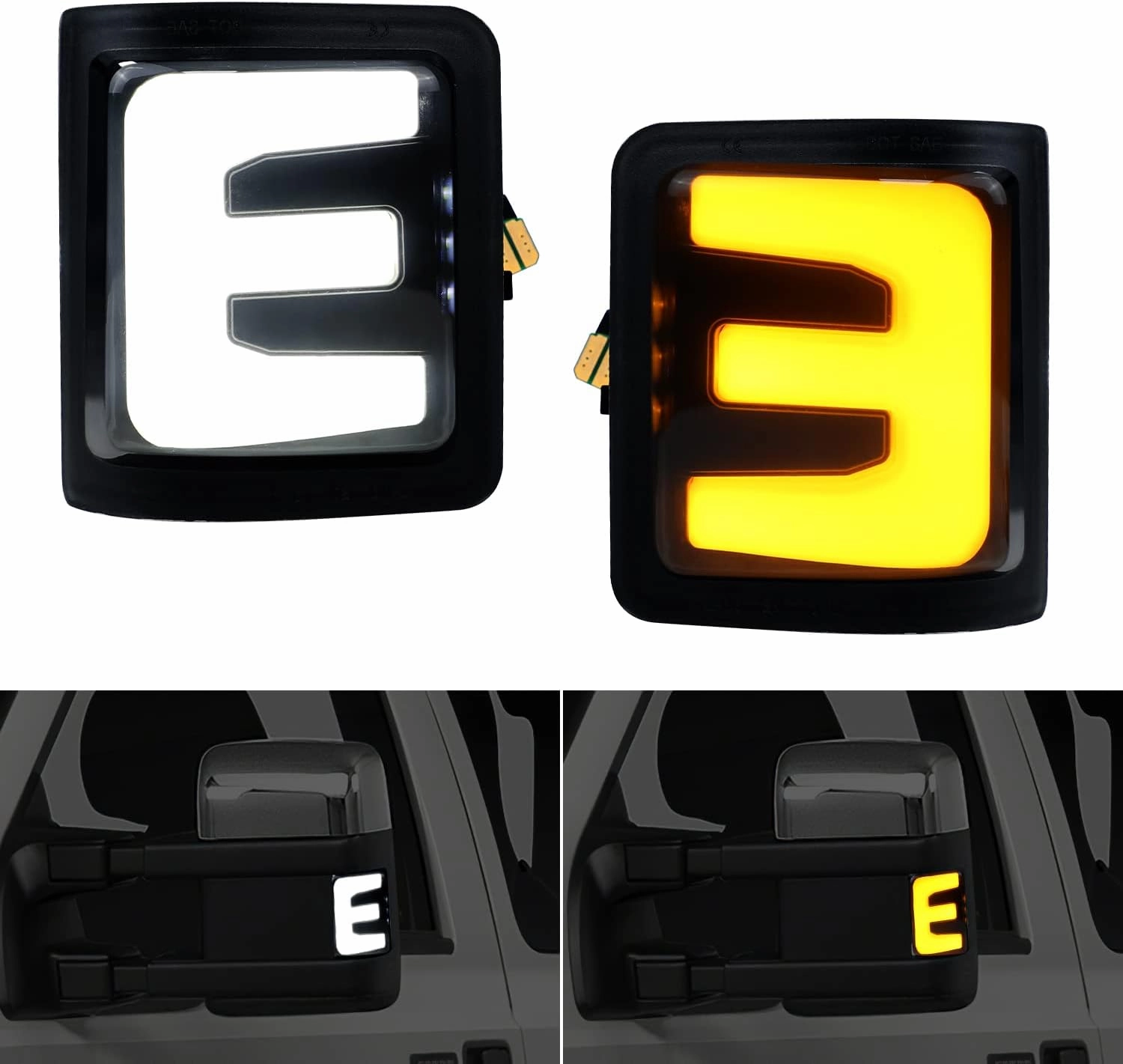F250 Mirror Lights Switchback Side Mirror Marker Turn Signal & Running Light Replacement for 2008-2016 F250 F350 F450 F550 Super Duty DRL Turn signal Lamp accessories