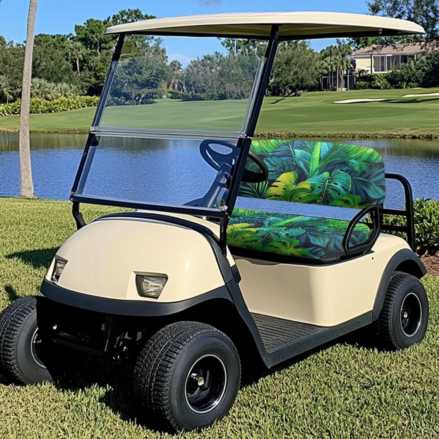 Fashion Print Golf Cart Seat Covers 2 Passenger Golf Cart Backrest Cover Golf Cart Seat Towel Gift for Friends