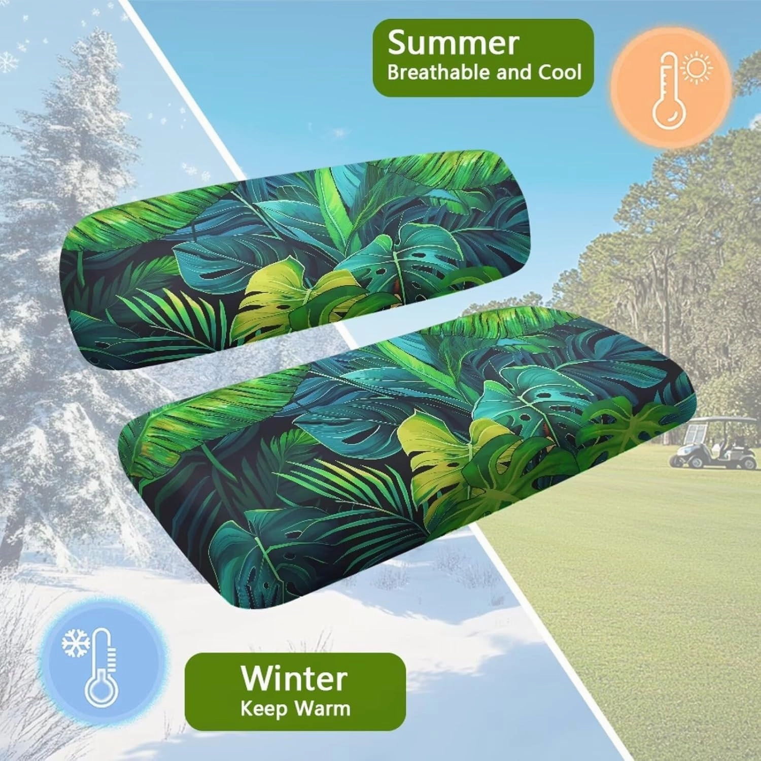 Fashion Print Golf Cart Seat Covers 2 Passenger Golf Cart Backrest Cover Golf Cart Seat Towel Gift for Friends