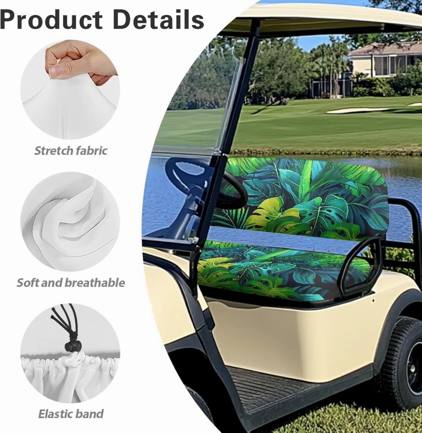 Fashion Print Golf Cart Seat Covers 2 Passenger Golf Cart Backrest Cover Golf Cart Seat Towel Gift for Friends