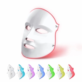 FDA cleared LED Facial Skin Care Mask -Blue & Red Light Treatment Photon Mask (Pearl)