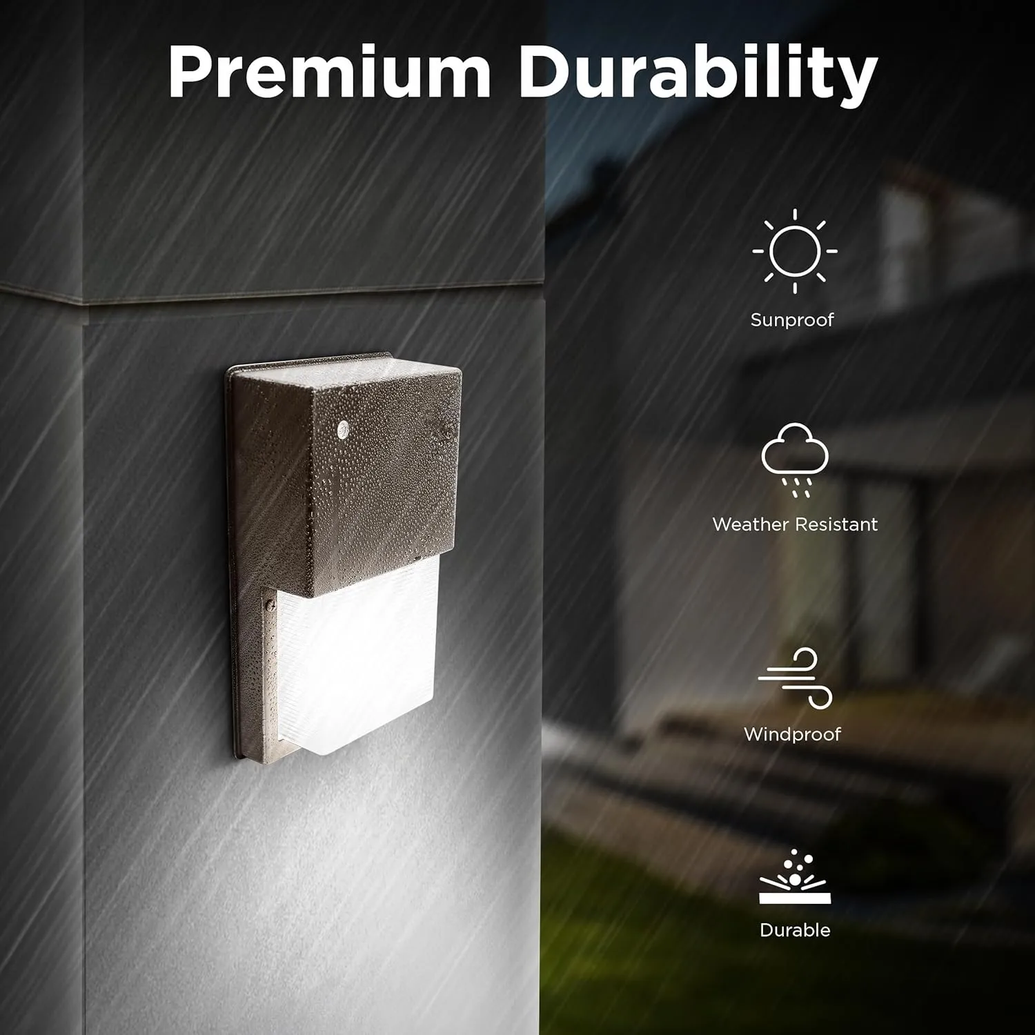 Feit Electric 20W LED Outdoor Wall Pack Lights with Photocell, Dusk to Dawn, Wall Mounted Security Light, 120V, 80 CRI, 1450 Lumens, 5000k Daylight, Bronze, 4 Pack, S10WPK/850/DD/BZ/4
