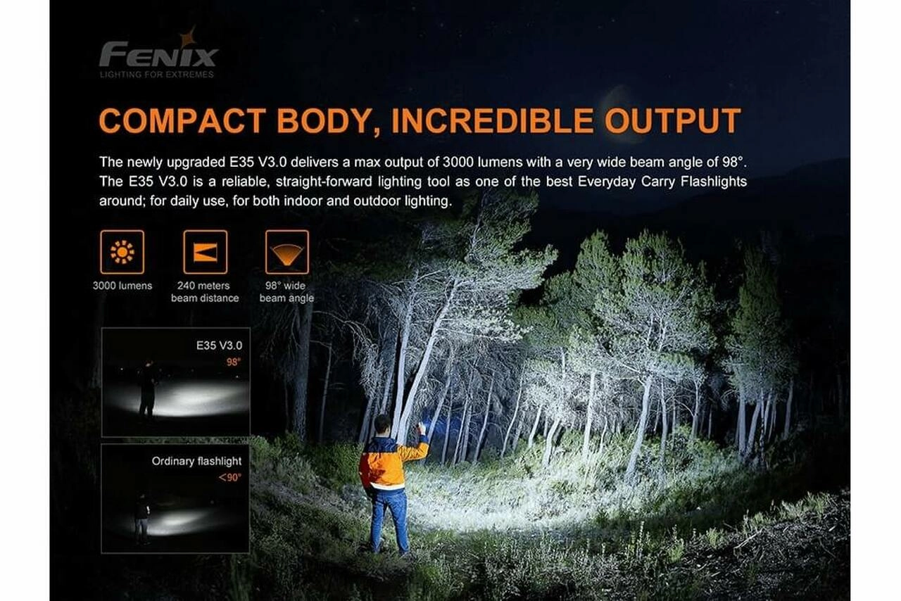 Fenix E35 V3.0 EDC Flashlight – 3000 Lumens