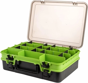 Fishing Bait Box Double-Layer Fishing Toolbox Compartment Detachable Multi Grids Lightweight Fishing Gear Accessories Tool (B)