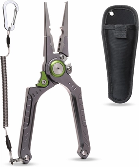 Fishing Plier, Cut Braided & Fluorocarbon Lines, Hook Remover, Locking, Split Ring, Multifunction Tool, Ocean Fishing, Fly Fishing, Ice Fishing Tool, Fisherman Gift