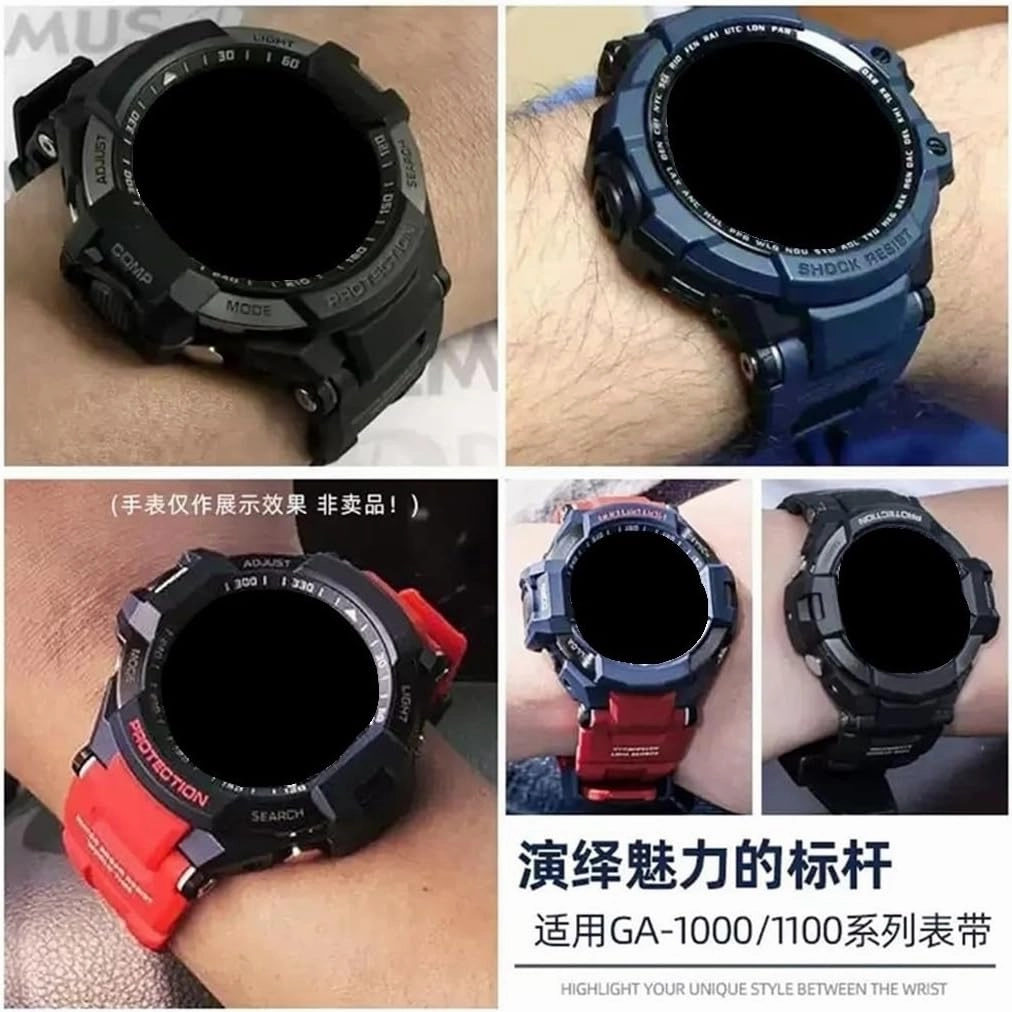 Fit for Casio GW-A1000 GW-A1100 G-1400 GW-4000 GA-1000 GA-1100 Men Waterproof Sports Silicone Rubber Watch Strap