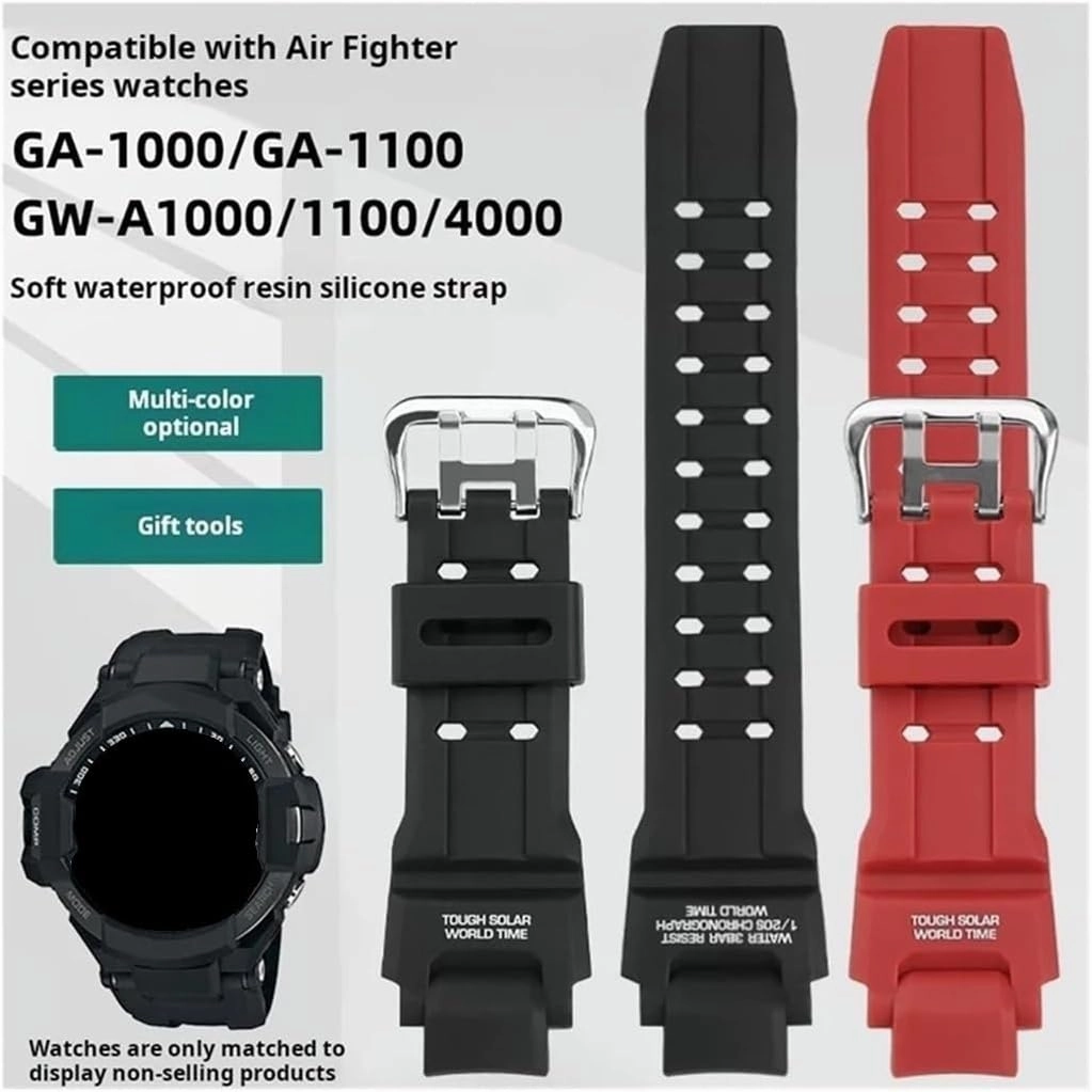 Fit for Casio GW-A1000 GW-A1100 G-1400 GW-4000 GA-1000 GA-1100 Men Waterproof Sports Silicone Rubber Watch Strap