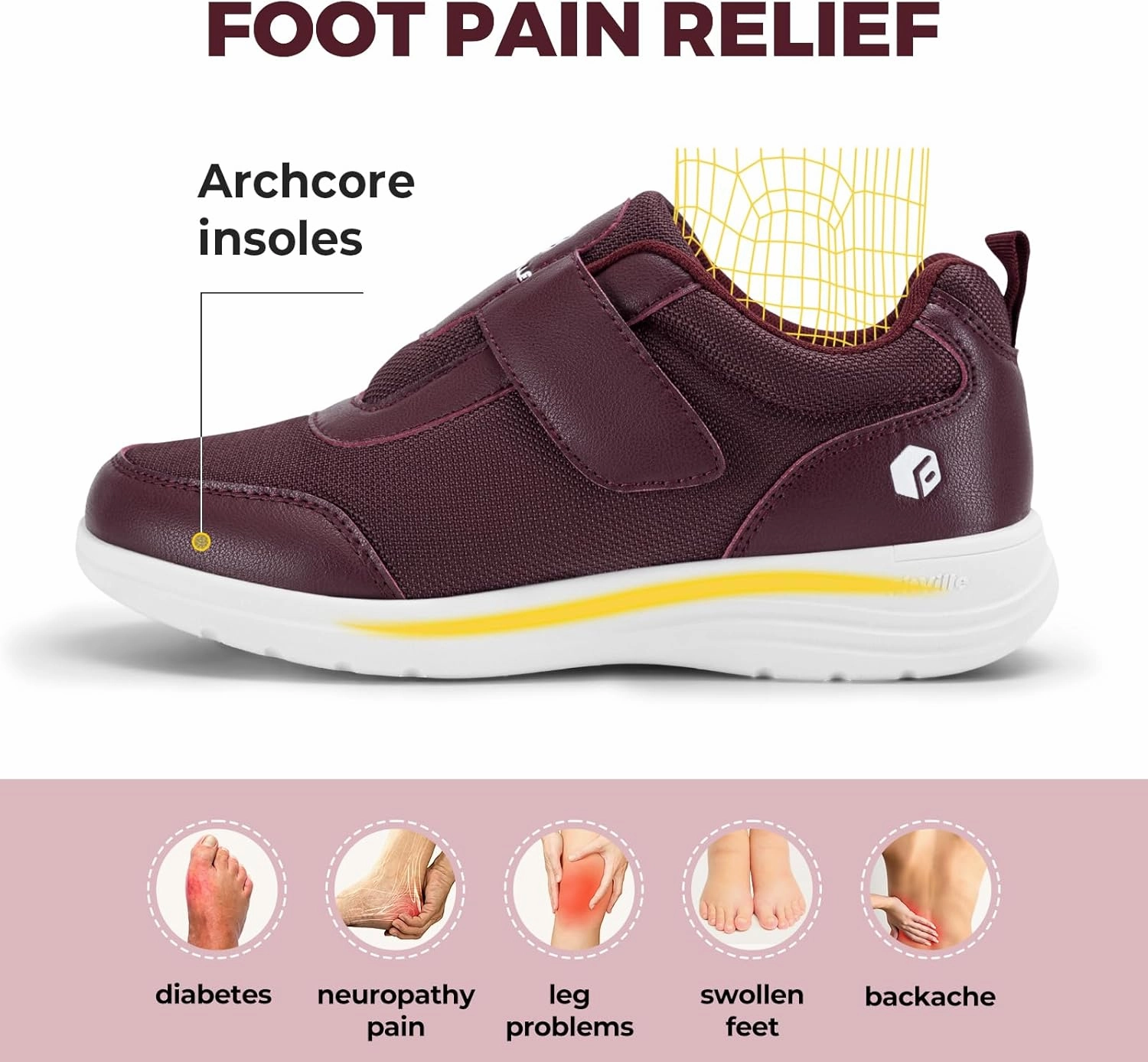 FitVille Diabetic Shoes for Women Wide Width, Fully Adjustable Straps Wide Toe Box Shoes Women Shoes for Edema and Swollen Feet