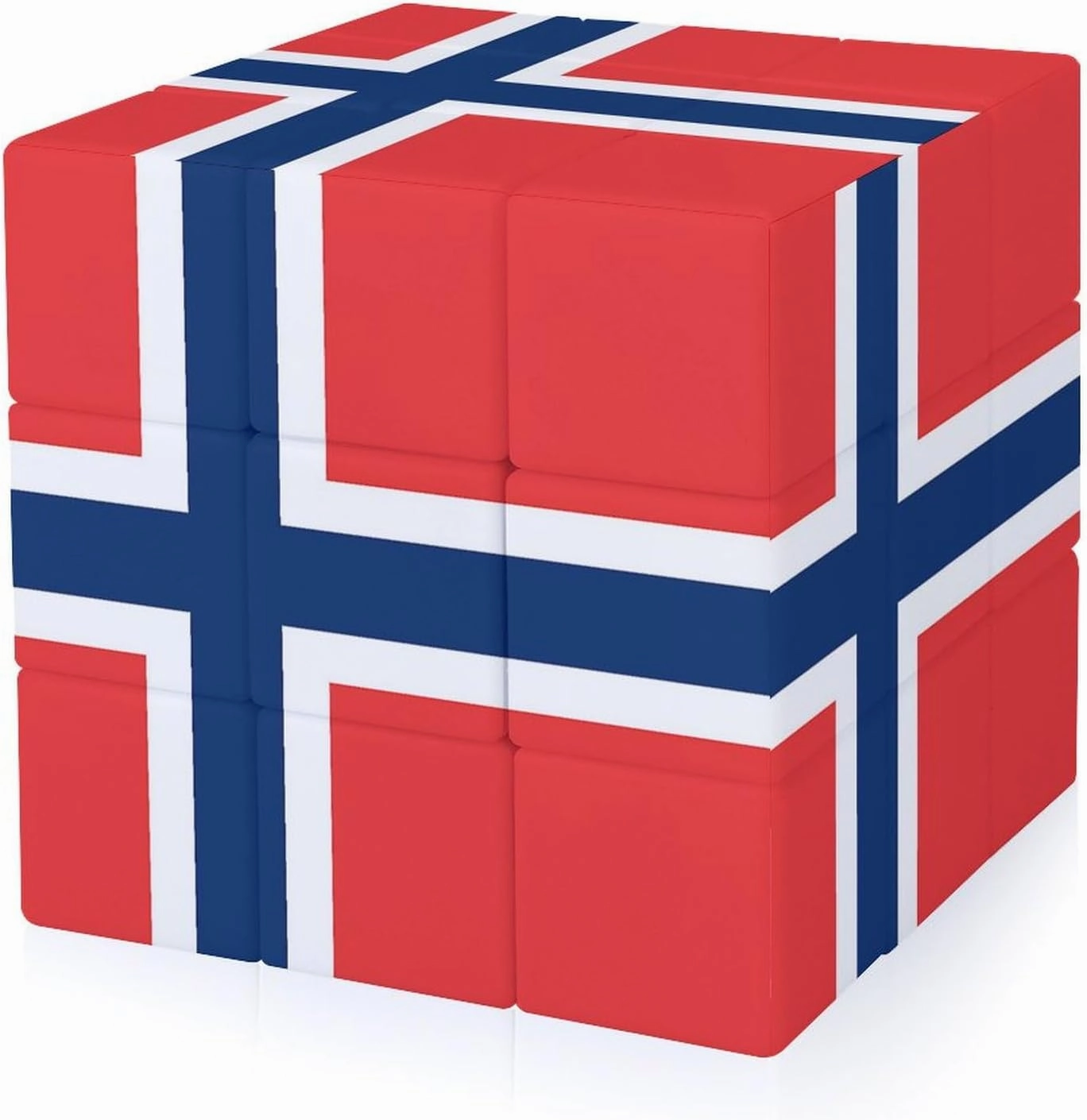 Flag of Norway Funny 3x3x3 Cube Smooth Lightweight Puzzle for Adult Graphic Printing Travel