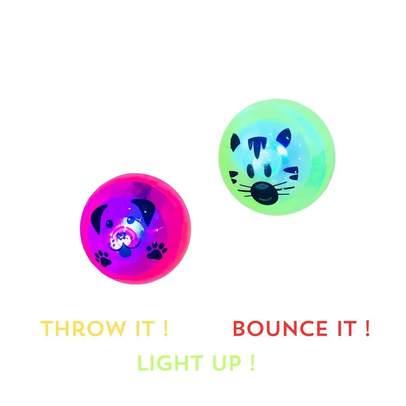 Flashing Led Light Ball - Glowing Bouncy Ball for Kids | Set of 4
