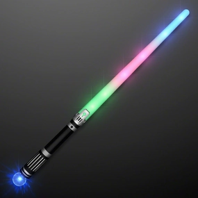 FlashingBlinkyLights LED Short Saber Light Up Staff Sword with Light Projecting Crystal Ball Handle (Set of 3)