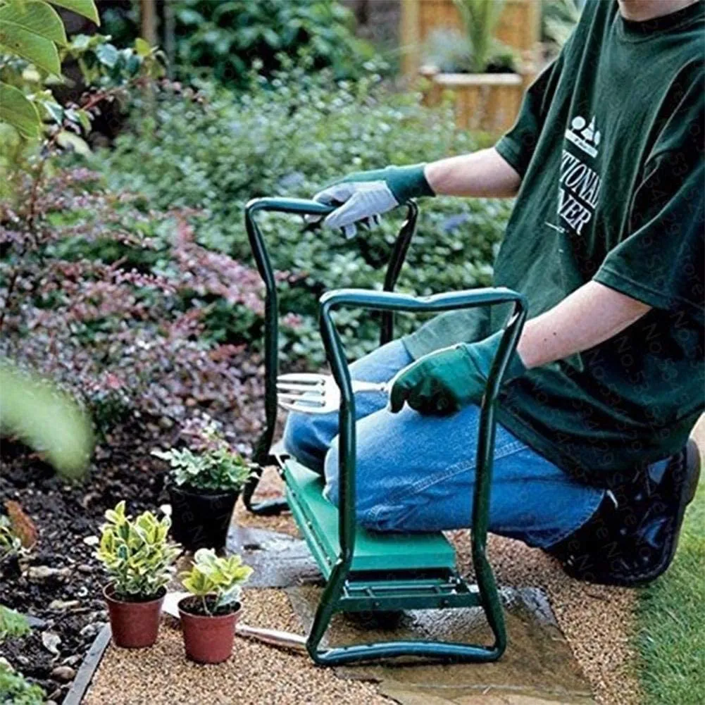 Folding Ergonomic Garden Kneeler and Seat - Practical Garden Tools for Kneeling and Sitting Sturdy and Lightweight
