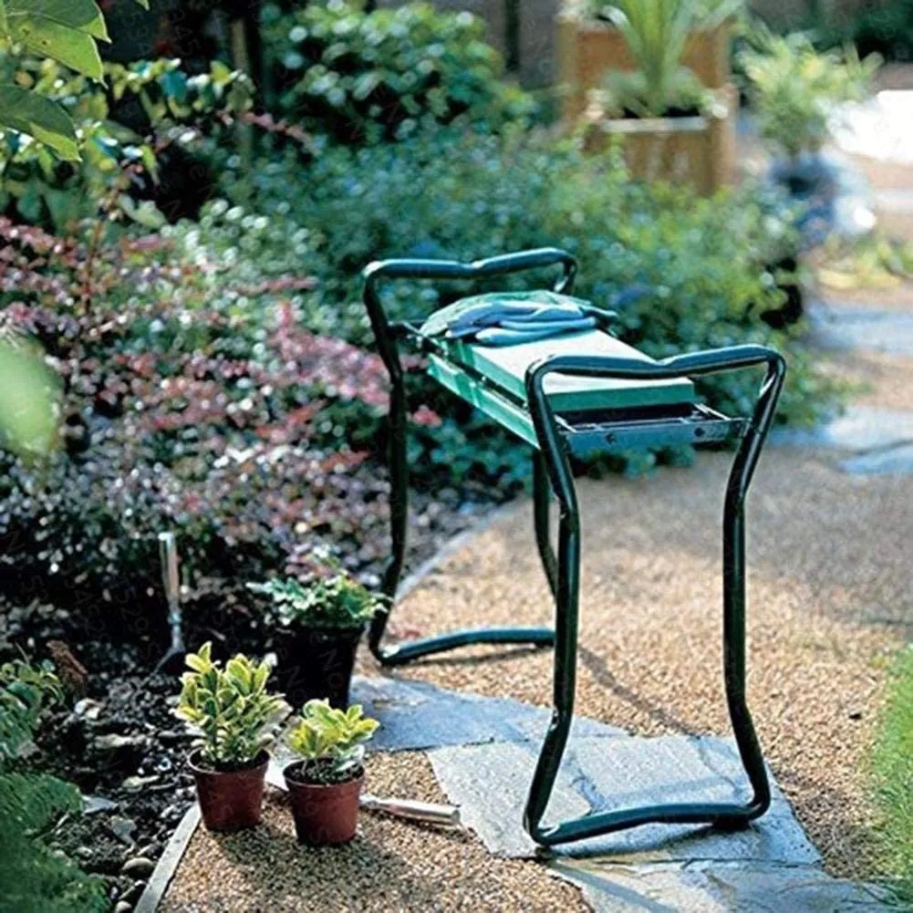 Folding Ergonomic Garden Kneeler and Seat - Practical Garden Tools for Kneeling and Sitting Sturdy and Lightweight