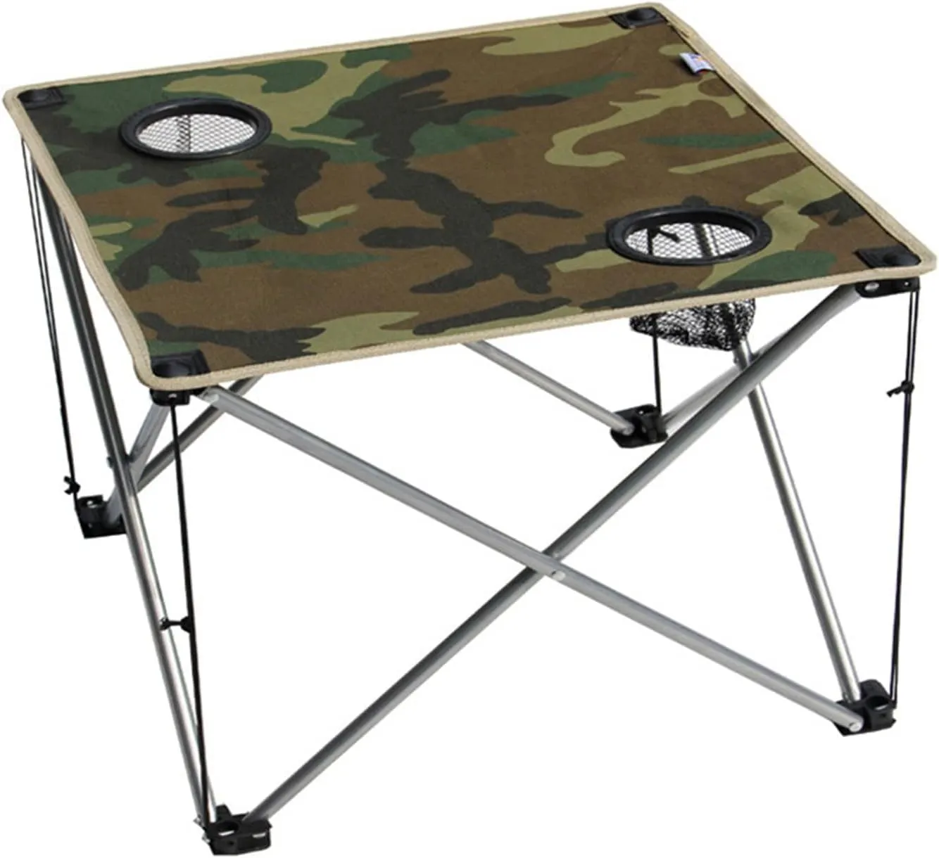 Folding Table Camping Table Portable with Cup Holder Folding Picnic Table Lightweight Camouflage with Bag for Outdoor Fishing Bench Hiking Garden Cooking for Outdoor Cookouts